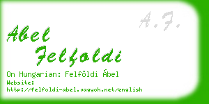 abel felfoldi business card