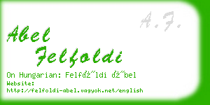 abel felfoldi business card